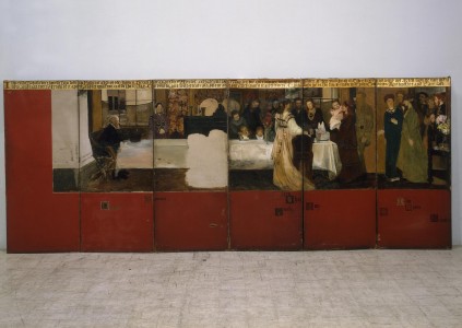 1870–1871 (unfinished), oil on canvas on wood frame, six hinged panels, each 182.9 × 78.7 cm. Collection of Victoria and Albert Museum, London (W.20-1981).