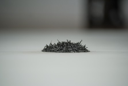 Rubber shavings made during Bettina Fung's performance of 