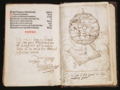 Prayer book with Armillary Sphere and Verses from Petrarch