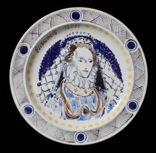 detail from <i>Famous Women</i>, ca. 1932-4, 25.5 cm diameter, ceramic. Copyright the Estate of Vanessa Bell, courtesy of Henrietta Garnett, and the Estate of Duncan Grant. All rights reserved, DACS 2017. 