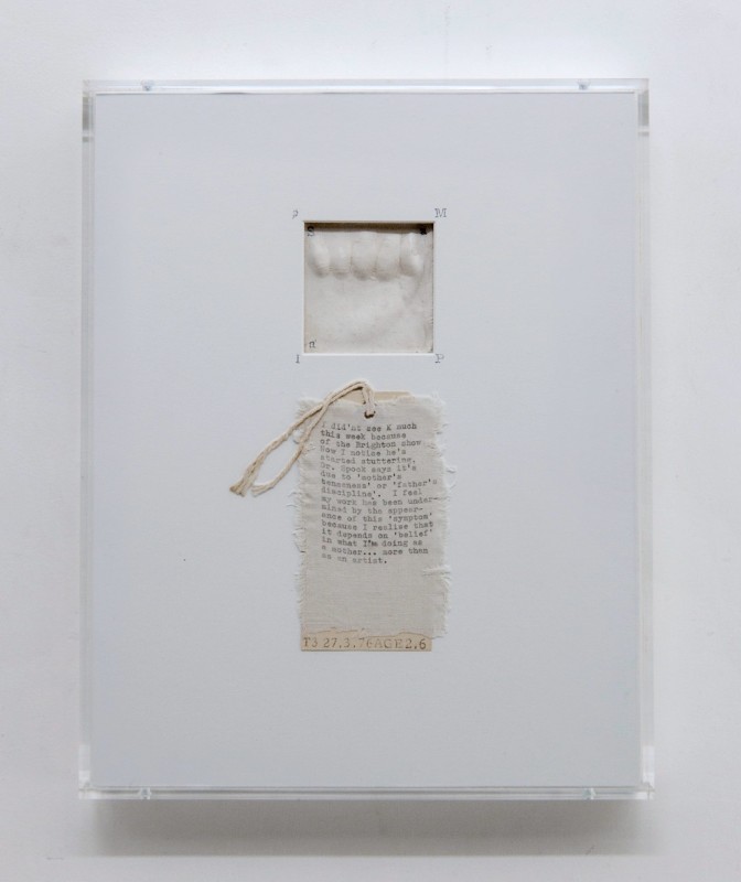 1976/2015, Perspex, white card, plaster, cotton, ink, string, wood, 35.5 x 28 cm each. Collection of Museum of Modern Art, New York.
